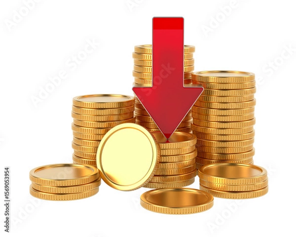 Fototapeta Growth financial business on white background. Isolated 3D illustration