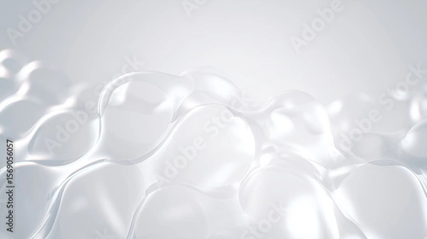 Fototapeta Abstract Smooth White Translucent Bubbles Background