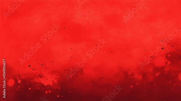 Fototapeta Abstract Red Grunge Texture with Dark Splatters
