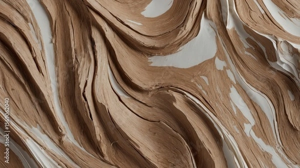 Fototapeta Natural wood texture background with wavy patterns and organic layers