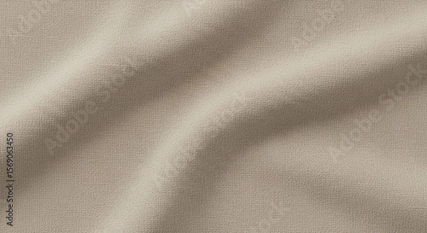Obraz Soft beige fabric with wavy folds, creating a sense of coziness and comfort, an ideal background for design.