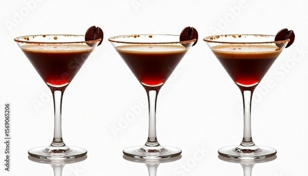 Obraz Elegant coffee cocktails served in tall glasses for a sophisticated gathering at a stylish venue