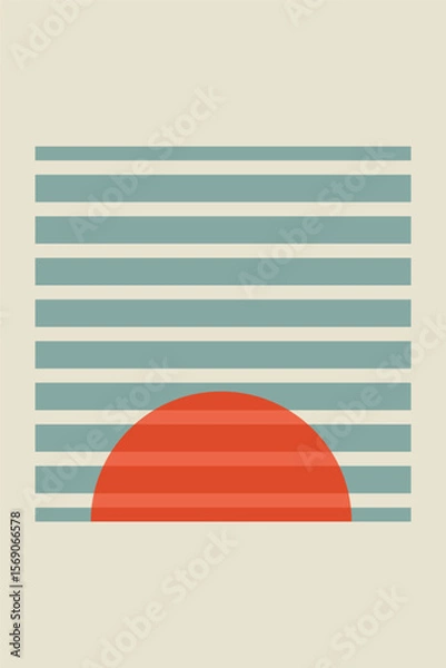 Obraz Geometric Bauhaus Posters with Abstract Patterns Vector Mosaic Modern Backgrounds Scandinavian or Swiss Bauhaus Color Art and Shapes Patterns Wall Art Decor Design Vector