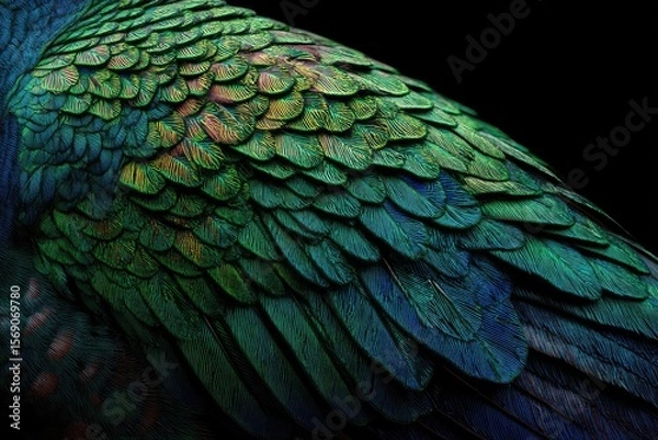 Fototapeta Abstract Feathered Surface Displaying Gradual Color Variations