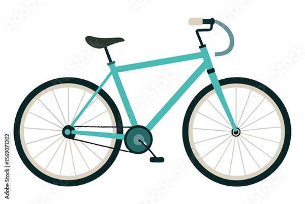 Fototapeta Teal Urban Bicycle A Stylish and Efficient Ride for City Commuting
