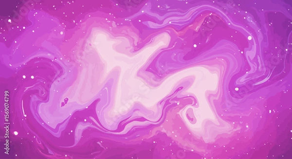 Fototapeta Abstract Cosmic Swirls of Vibrant Pink and Purple Hues with Twinkling Stars Creating a Mesmerizing Nebula Effect