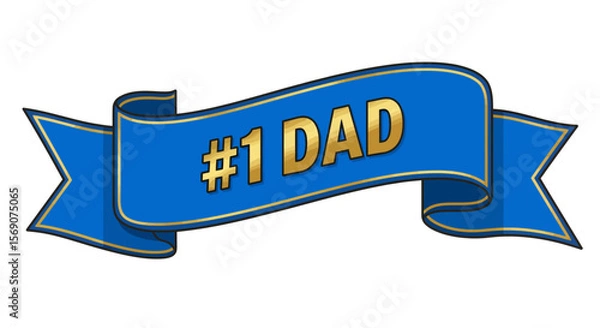 Fototapeta #1 Dad blue label badge svg white background 