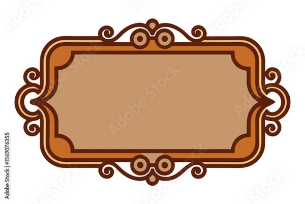 Fototapeta Elegant Ornate Frame Vintage Brown Decorative Border Design Element