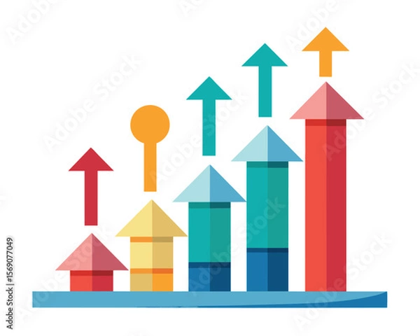 Fototapeta Upward Trend Growth Chart Illustrating Progress and Success