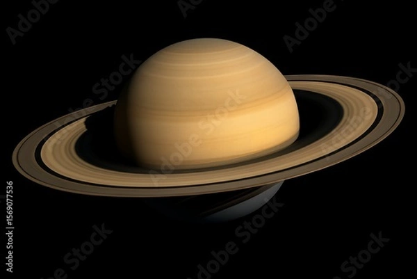 Fototapeta Saturn:  Detailed 3D Render, Majestic Rings,  Serene Space Background, Planetary Exploration.