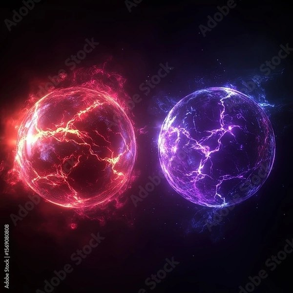 Fototapeta Energy Spheres in Space