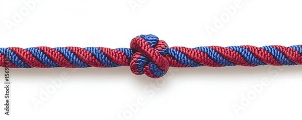 Fototapeta Rope with Knot Isolated on White Background