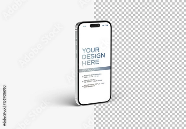 Obraz Isolated Smartphone With Shadow Standing On White Mockup