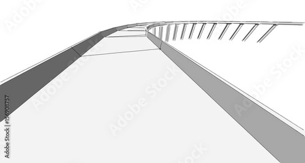 Fototapeta Abstract sketch, Architectural ,Construction ,Wireframe