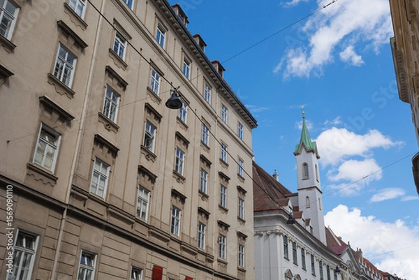 Fototapeta View from the Street - Cathedral of the Church of the Teutonic Order in Vienna, Austria