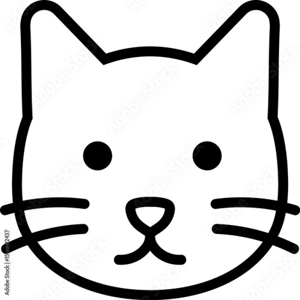 Fototapeta Cat icon in linear style.