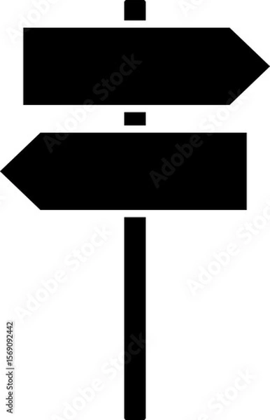Fototapeta Signpost icon in flat style.