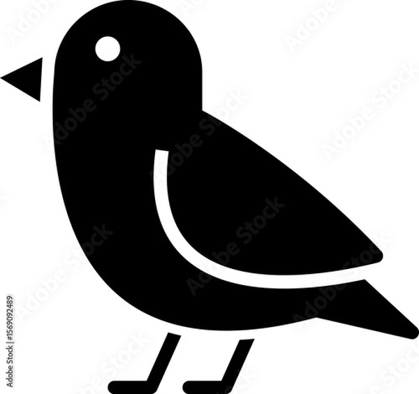 Fototapeta Bird icon in flat style.