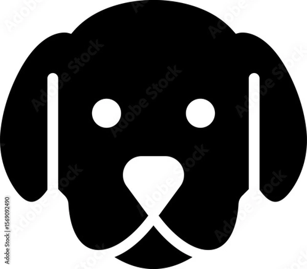 Fototapeta Dog icon in flat style.