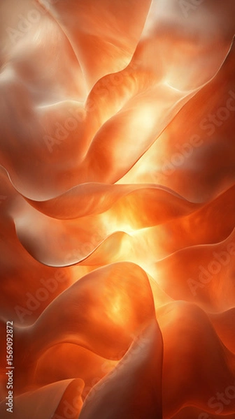Obraz Abstract warm-toned flowing fabric with glowing light. Soft texture and organic shapes create a sense of movement and energy.