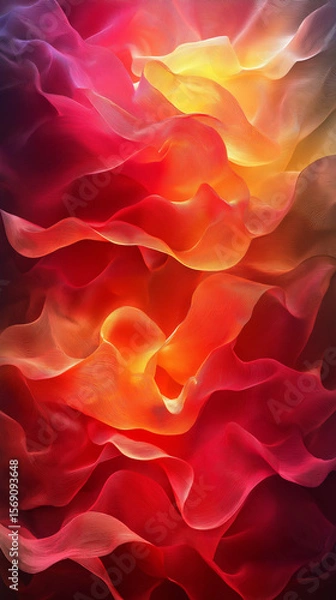 Obraz Fiery wave patterns glow with warm gradient light. Soft, organic, and flowing design fills the frame with energy and artistry.