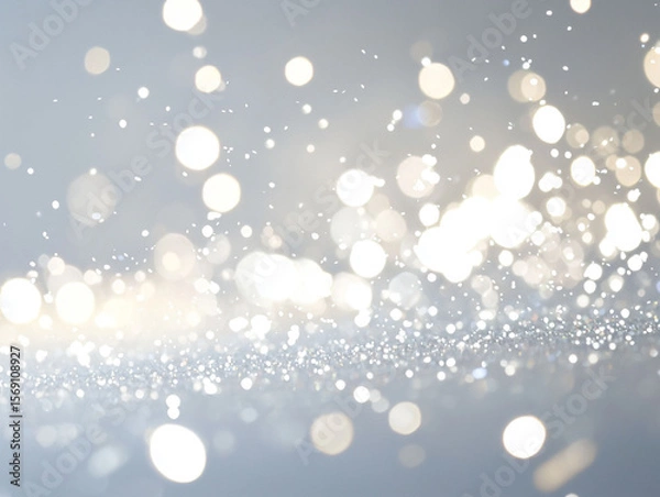 Fototapeta Soft Silver Glitter Background with Light Bokeh Effect for Design