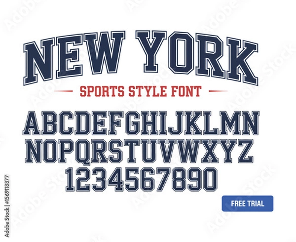 Fototapeta Vintage College Sport Letterman Font vector