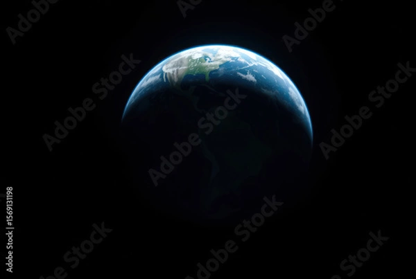Fototapeta Earth from space. Clouds, globe, light art. Creative, planetary, global perspective.