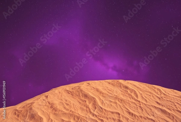 Fototapeta Abstract purple nebula. Stars in background. Beautiful space themed design.