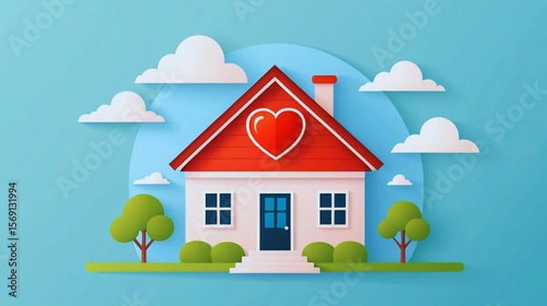 Obraz A healthful environmental atmosphere showing lush green trees, blue skies, clean rivers, and vibrant natural landscapes. Includes eco-friendly elements like wind turbines, solar panels, and recycling 