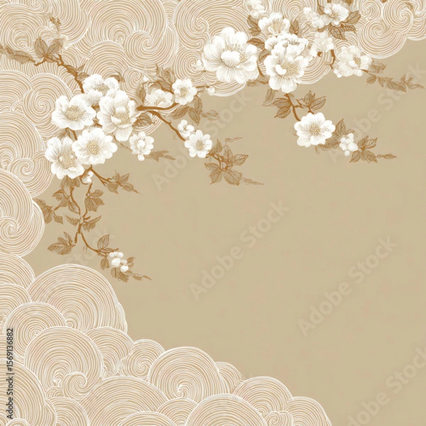 Fototapeta A drawing of a flower with a white background