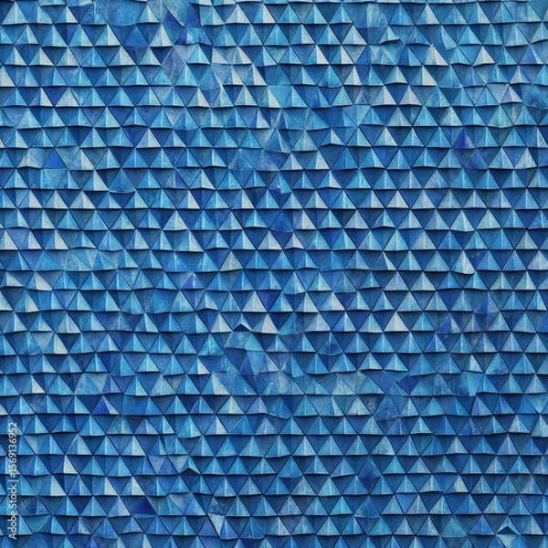 Fototapeta Abstract Blue Triangular Mosaic Pattern