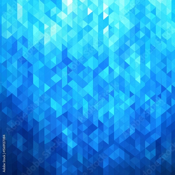 Fototapeta Abstract Blue Triangle Mosaic Pattern