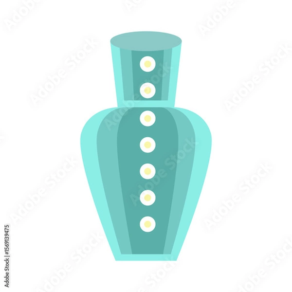 Fototapeta Decorative turquoise vase with dotted pattern. Vector image.