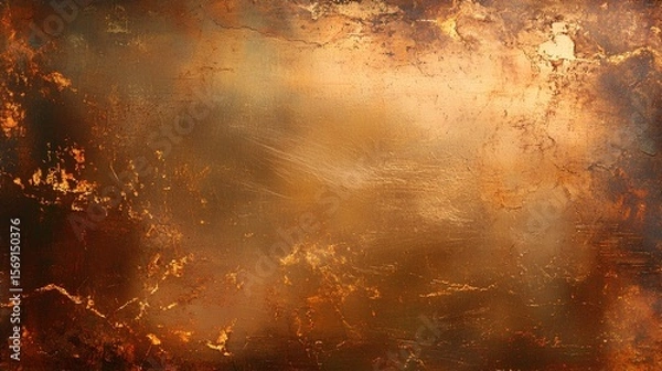 Fototapeta Textured Copper Sheet: A close-up shot unveils the raw beauty of a textured copper sheet, revealing an array of intricate patterns and a rich palette of copper hues.