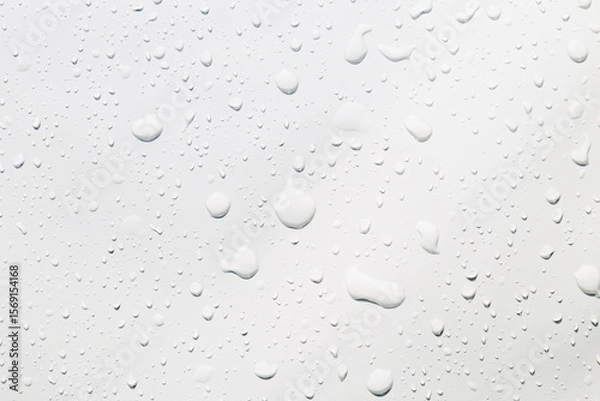 Obraz Closeup water drops on white background, seamless water drops pattern background