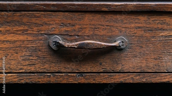 Fototapeta broken drawer handle on dresser.
