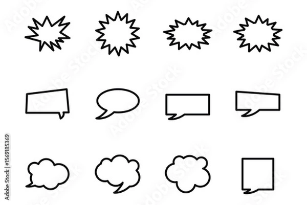 Fototapeta comic speech bubbles outline  icon set element