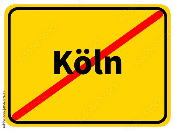 Obraz Illustration of a city exit sign for the city of Köln (Cologne)	