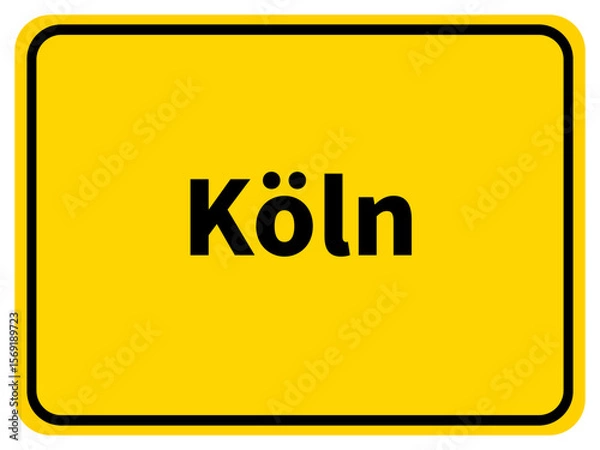 Obraz Illustration eines Stadteingangsschildes von der Stadt Köln