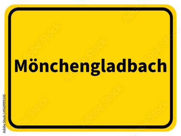 Obraz Illustration eines Stadteingangsschildes von der Stadt Mönchengladbach