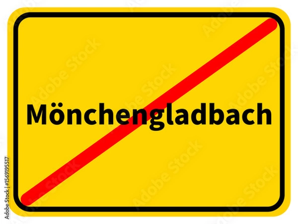 Obraz Illustration eines Stadtausgangsschildes der Stadt Mönchengladbach