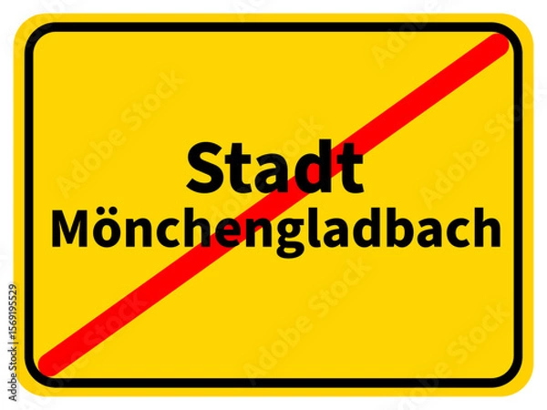 Obraz Illustration eines Stadtausgangsschildes der Stadt Mönchengladbach 