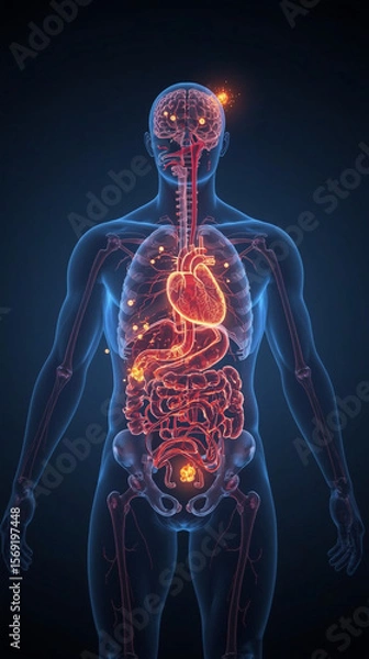 Fototapeta 3d rendered illustration of a human body. Generative AI