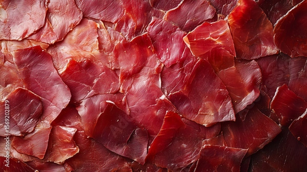 Fototapeta Ham.Dried pork meat background texture.