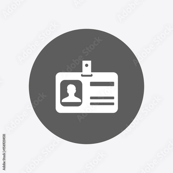 Fototapeta Identification card icon. Conference participant badge. Flat design style. 