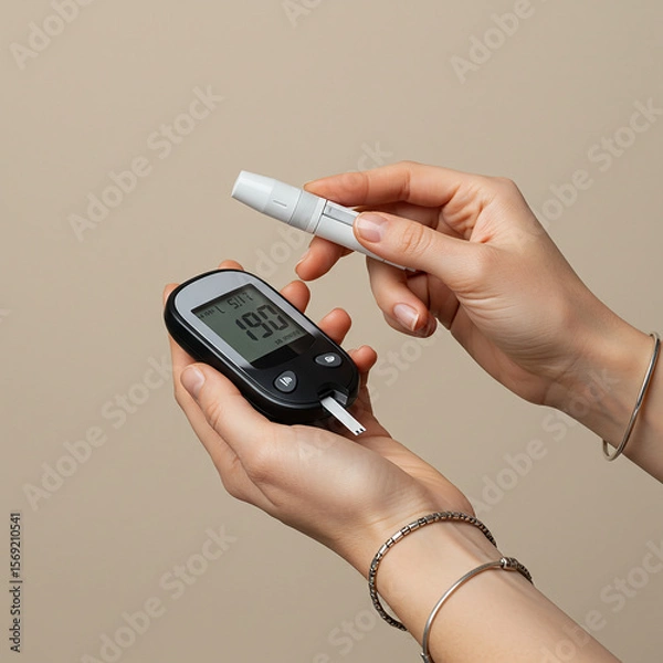 Obraz Glucose Meter Checking Blood Sugar Levels  Diabetes Management