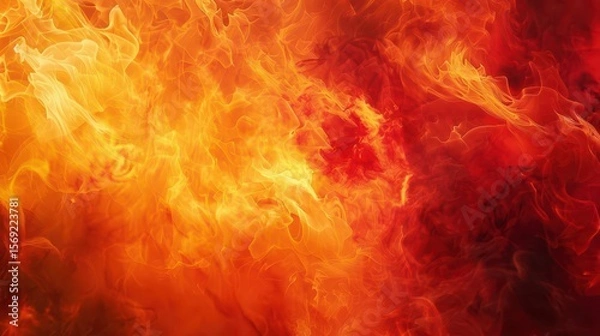 Fototapeta A vibrant display of flames and fire, showcasing dynamic movement and intense colors.
