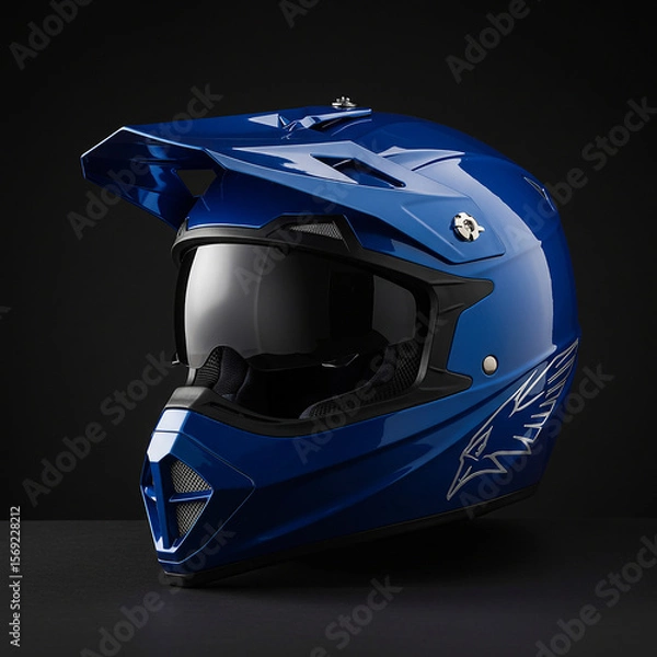 Obraz Blue Motocross Helmet Premium Protection  Style