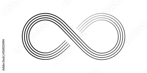 Fototapeta Thin line infinity symbol on a white background. Vector